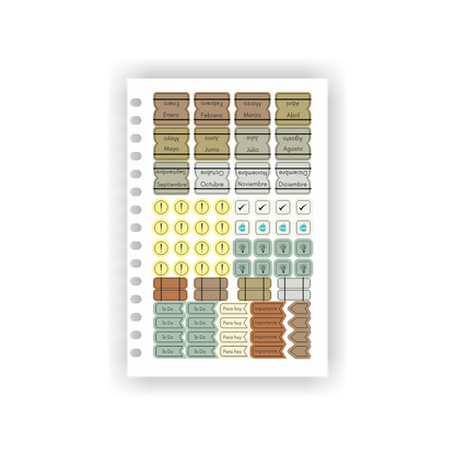 Combo Planeador diario | Floral | con recarga anual