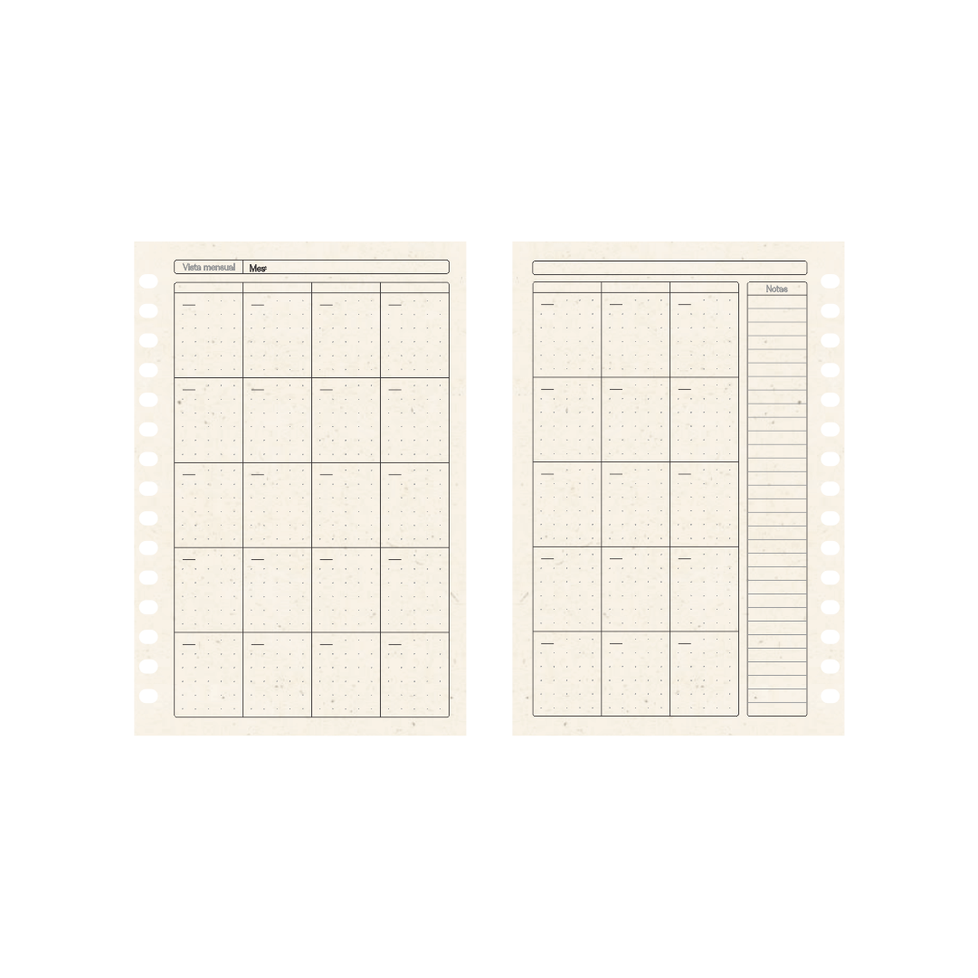 Combo Planeador diario | Floral | con recarga anual